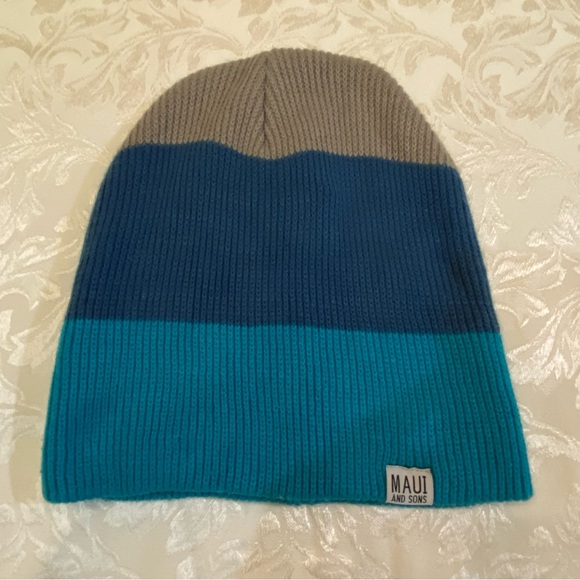 Maui & Sons Striped Knit Beanie Cap - Picture 1 of 6